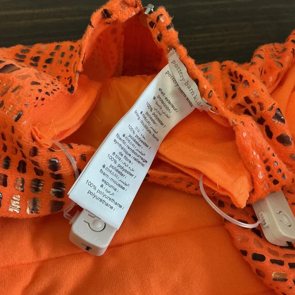 Pottery Barn Kids Light Up Pterodactyl Costume Orange Dinosaur 4-6y WORKS